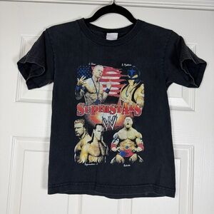 Vintage 2000s Y2K Boys WWE Superstars Bootleg T-Shirt 100% Cotton Large